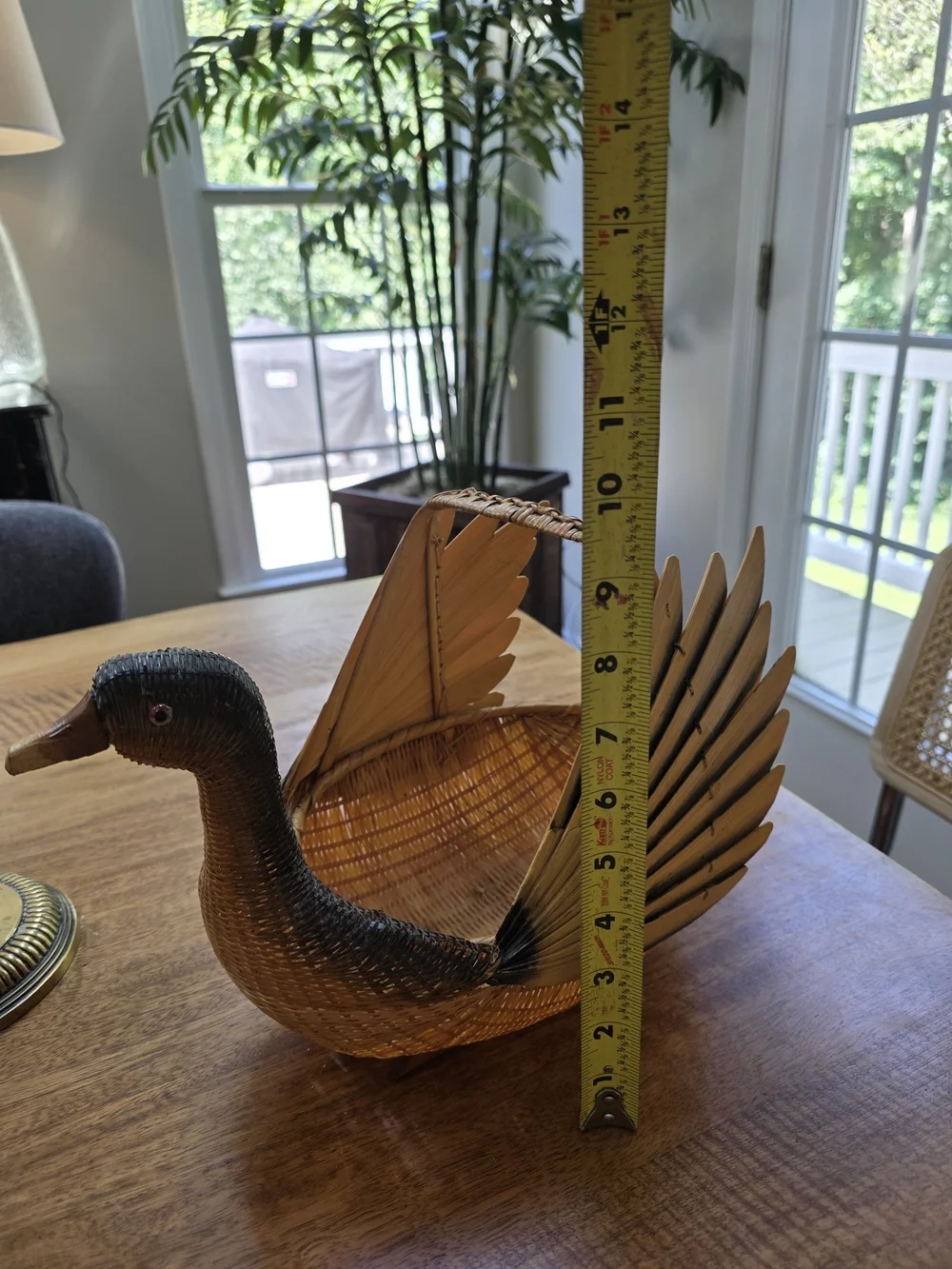 Vintage Shanghai Zhejiang Bamboo Duck Basket
